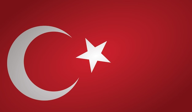 Vector turkey flag pin, isolated on light background