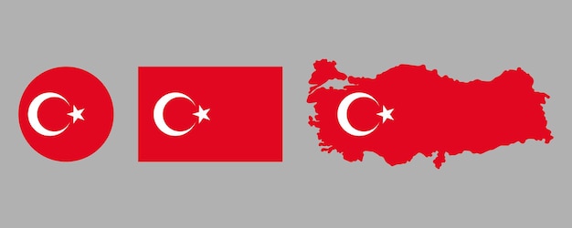 Vector turkey flag set