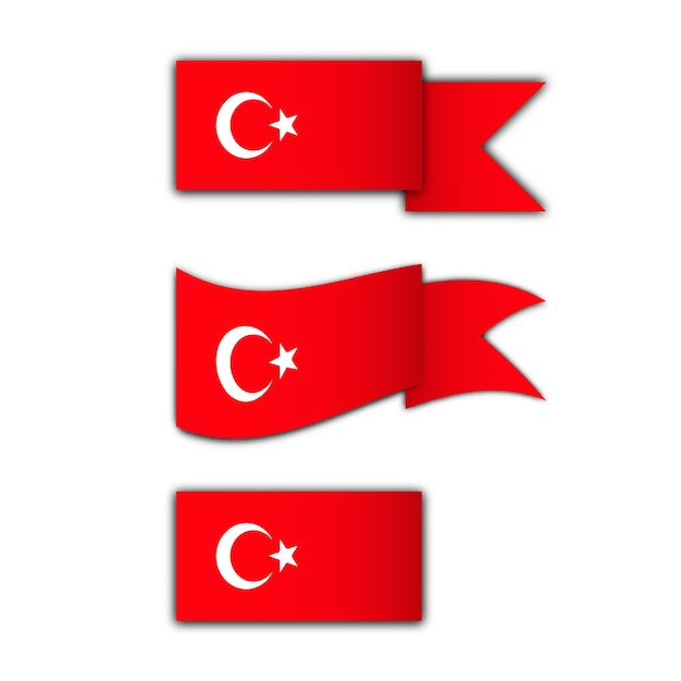 Vettore bandiera della turchia impostata