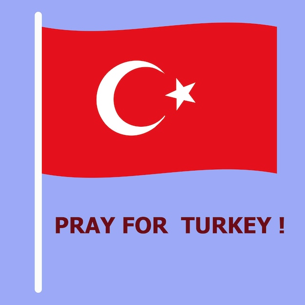 Turkey flag on sky background