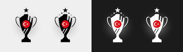 Turkey flag trophy vector illustration