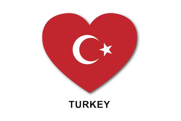 トルコの国旗のハート