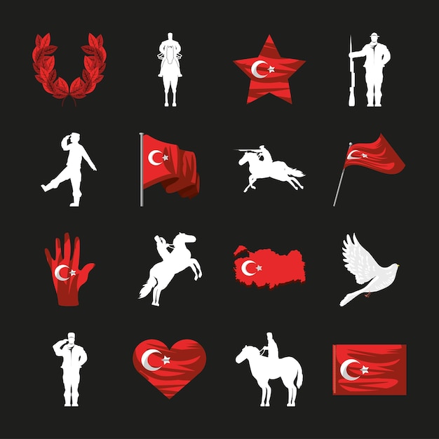 トルコの旗と兵士