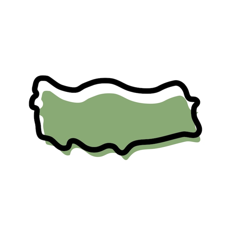 Vector turkey green map icon turkey outline map simple icon design vector illustration