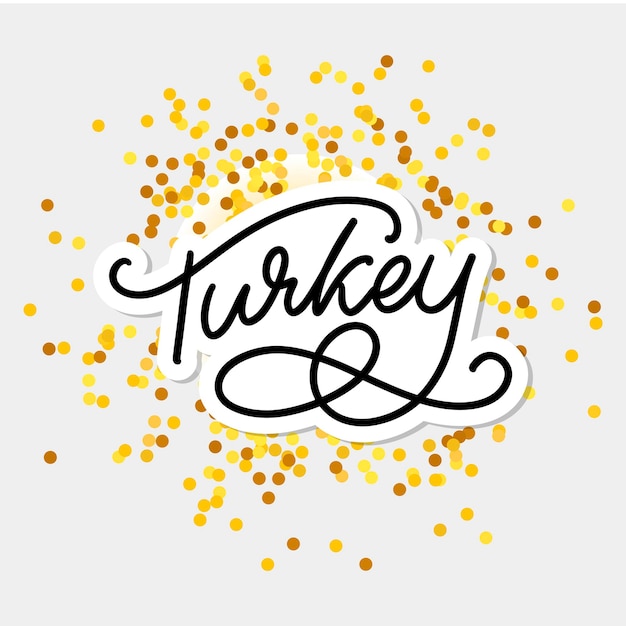 Turkey lettering handwritten name of the country vector design template