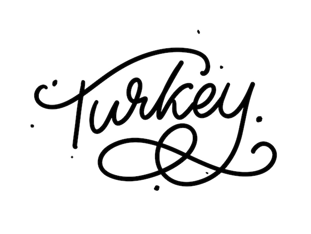 Турция надпись рукописное название страны шаблон векторного дизайна