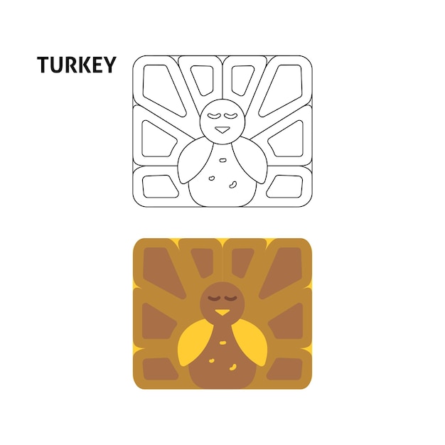 Turkey Line Coloring Book