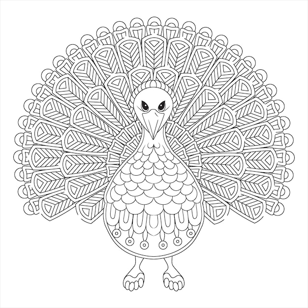 Turkey Mandala coloring page for Adult