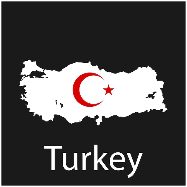 トルコ地図アイコンのベクトルの背景