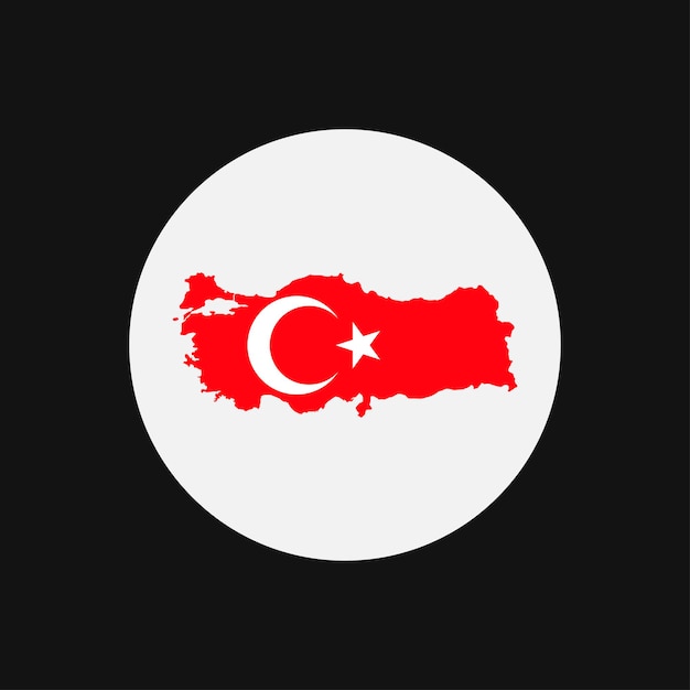 Turkey map silhouette with flag on white background