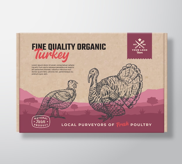 Vector turkey meat packaging