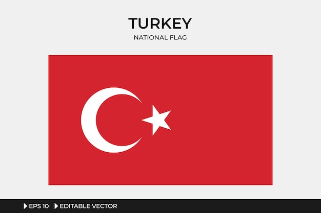Национальный флаг турции редактируемый векторный формат файла illustrationxaxaeps 10, простой в использовании и редактировании