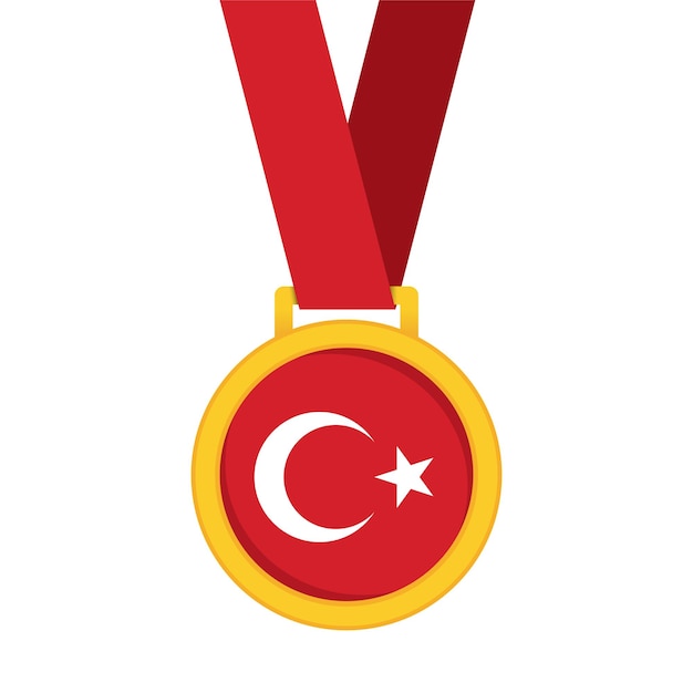 Turkey national flag gold first place winners medal