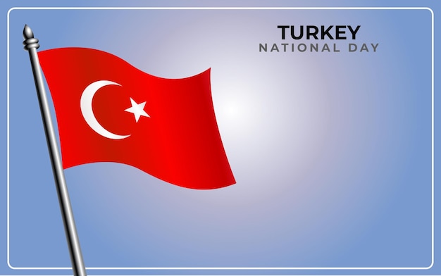 Turkey national flag isolated on gradient color background