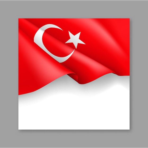 Turkey patriotic web banner with 3d flag