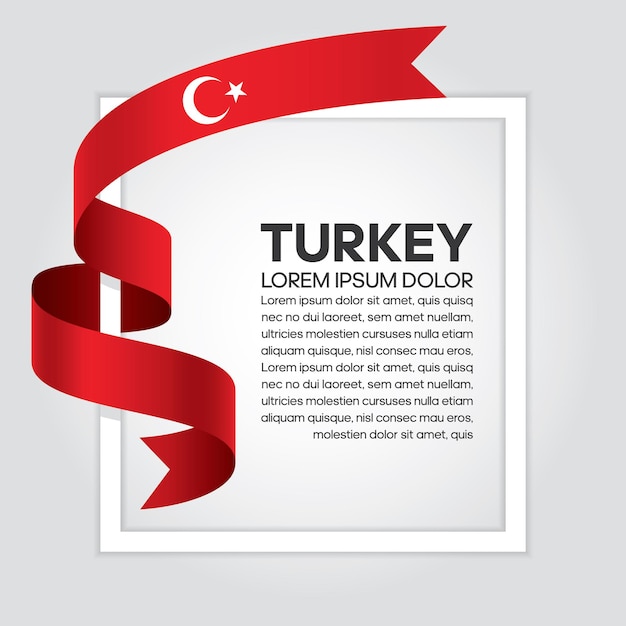 Turkey ribbon flag, vector illustration on a white background