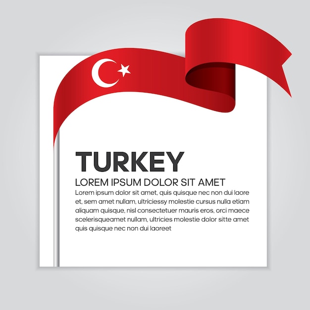 Turkey ribbon flag, vector illustration on a white background