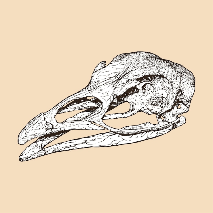 Vector turkey skull head vector illustration