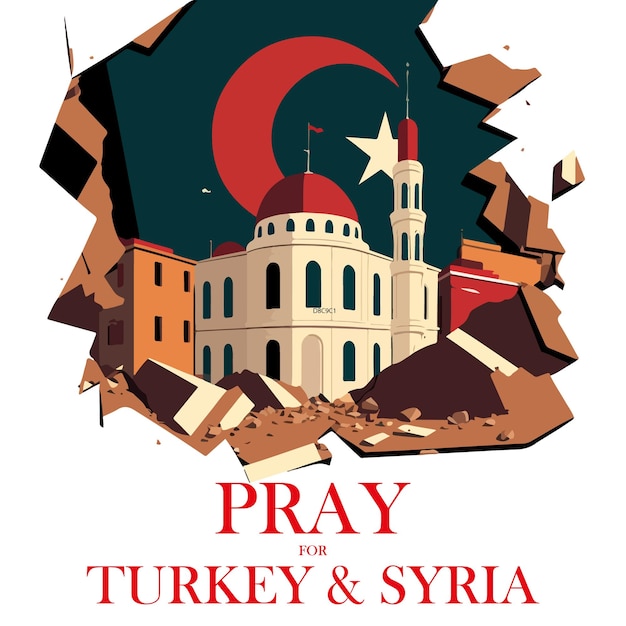 Turkey and Syria earthquake vector illustration