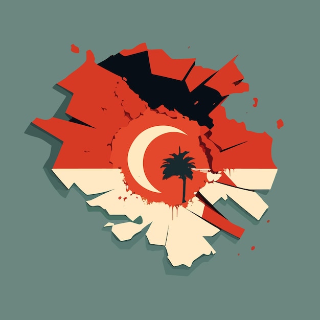 Векторная иллюстрация землетрясения в Турции и Сирии