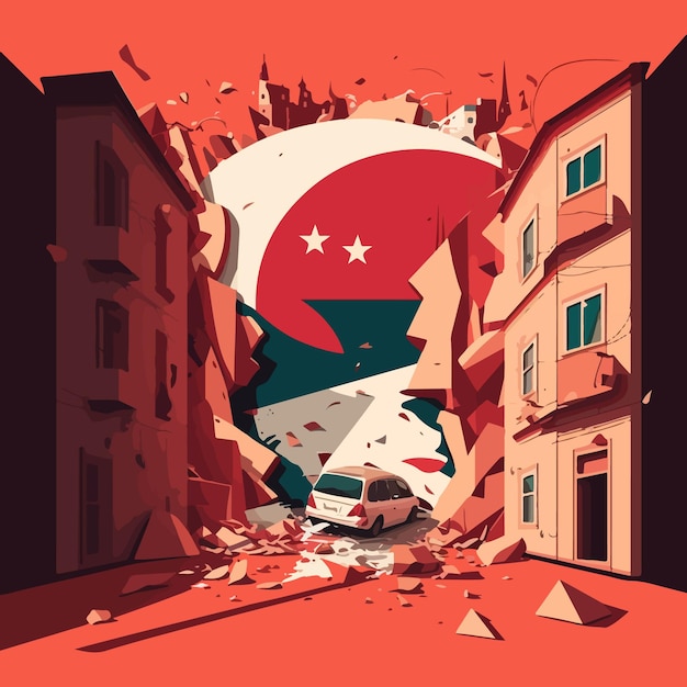 Turkey and Syria earthquake vector illustration