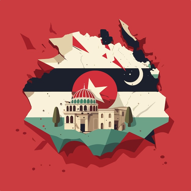 Turkey and Syria earthquake vector illustration