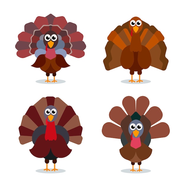 Turkije cartoon collectie happy thanksgiving viering teken