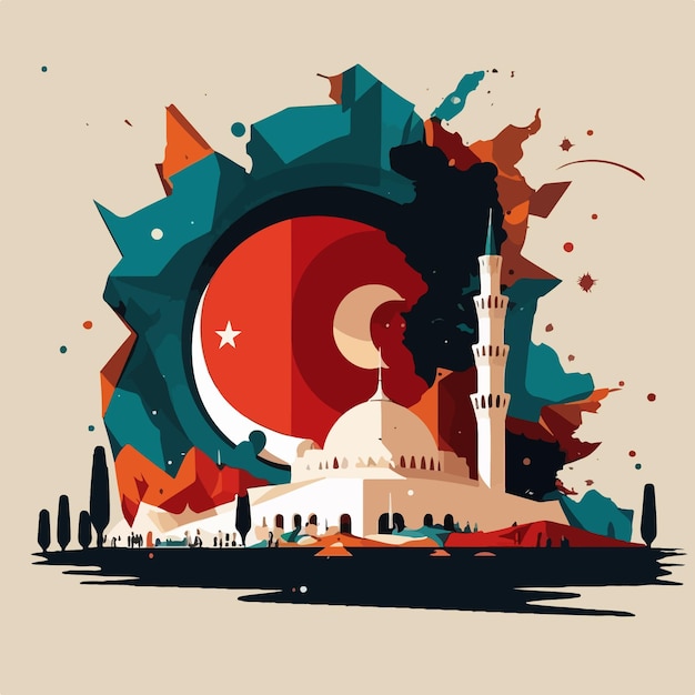 Turkije en Syrië aardbeving vector illustratie