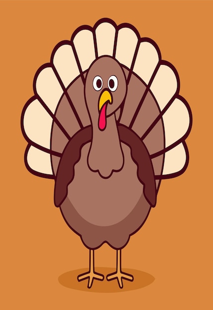 Turkije Happy Thanksgiving ontwerp clipart 2D vector