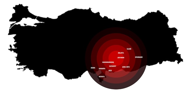 Turkije Kaart Aardbeving