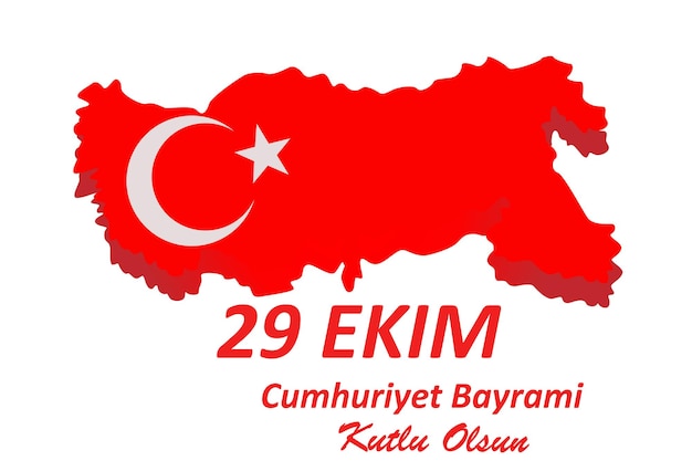 Turkije kaart en vlag voor Turkije Ekim 29