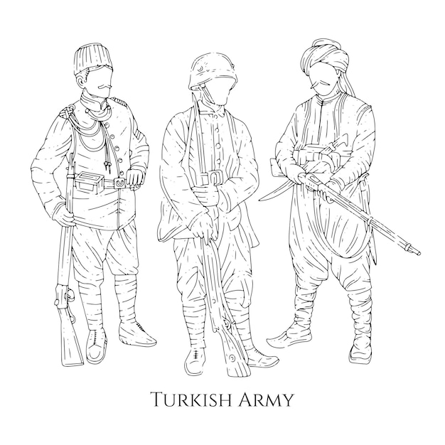 Turkije leger handgetekende schets
