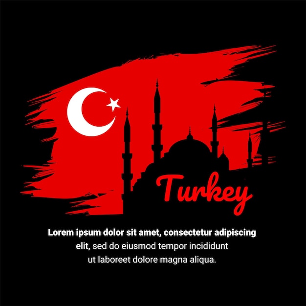 Turkije vlag abstract vector vlakke afbeelding