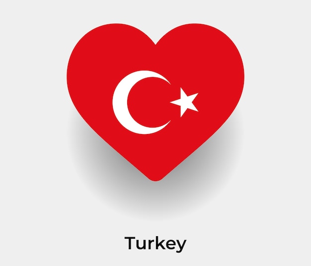 Turkije vlag hart vorm pictogram vectorillustratie