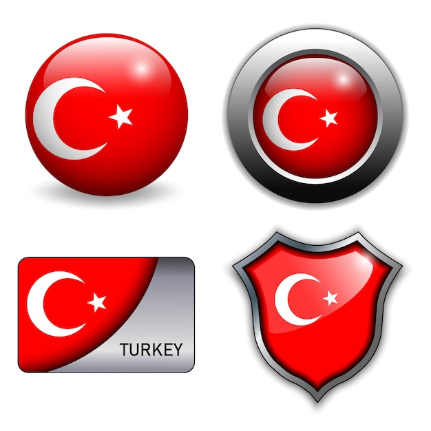 Turkije vlag pictogrammen thema.
