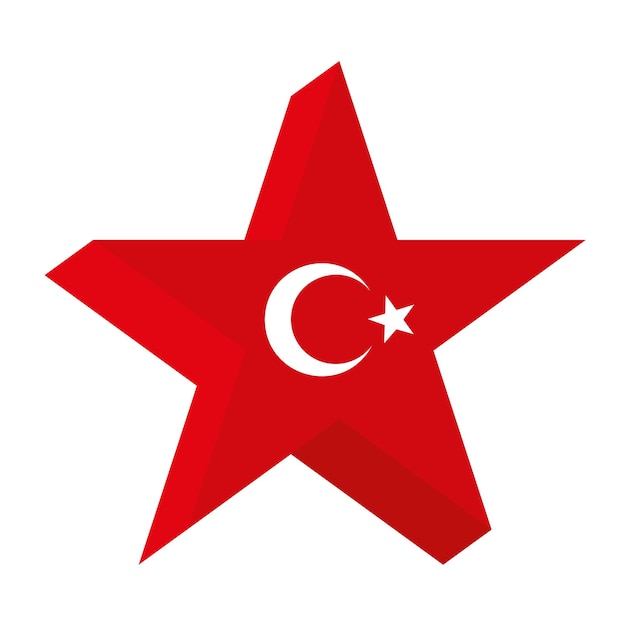 Turkije vlag ster vector ontwerp