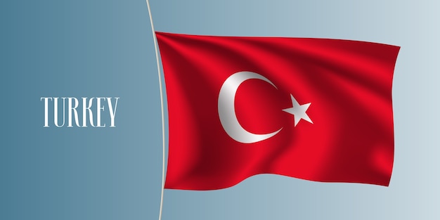 Turkije zwaaien vlag illustratie