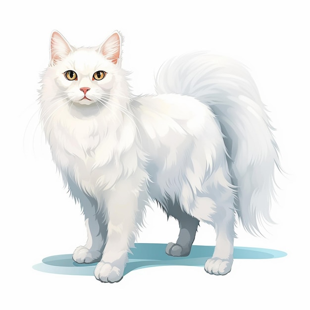 Vector turkish angora cat vector