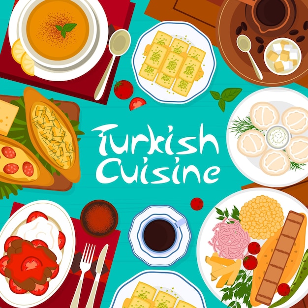 Turkish cuisine menu cover design template