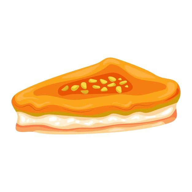 ベクトル トルコのデザートであるクネフェ (kunefe) とクネファ (kunafa) のベクトルイラスト