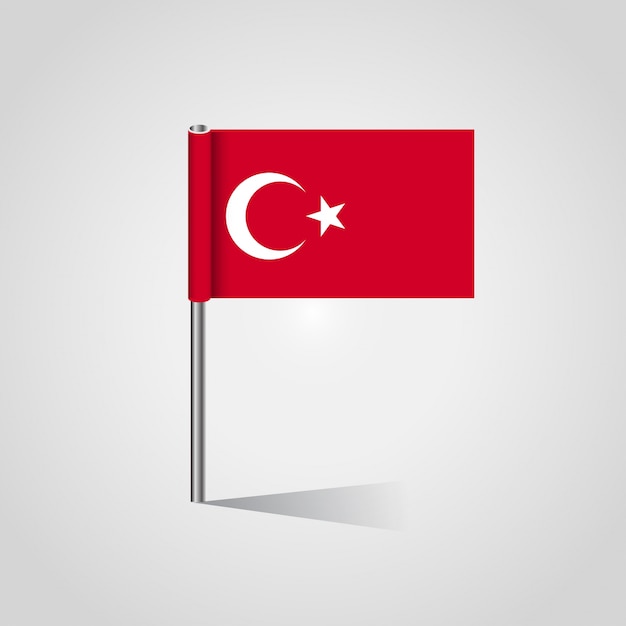 Vector turkish flag design with flag vector