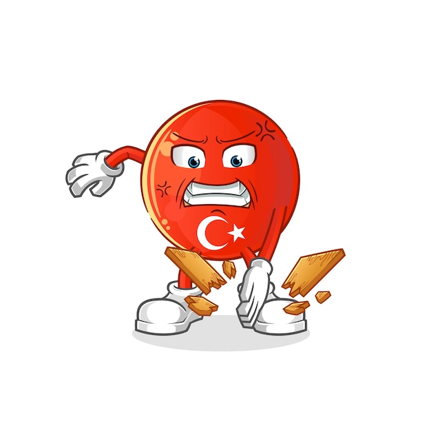 turkish flag karate mascot. cartoon vector