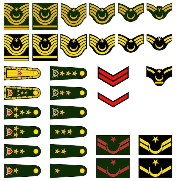 Turkish Military Ranks Vector Drawing