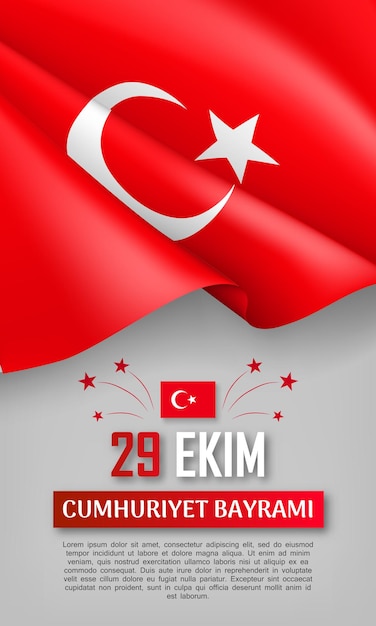 Turkish national day vertical flyer