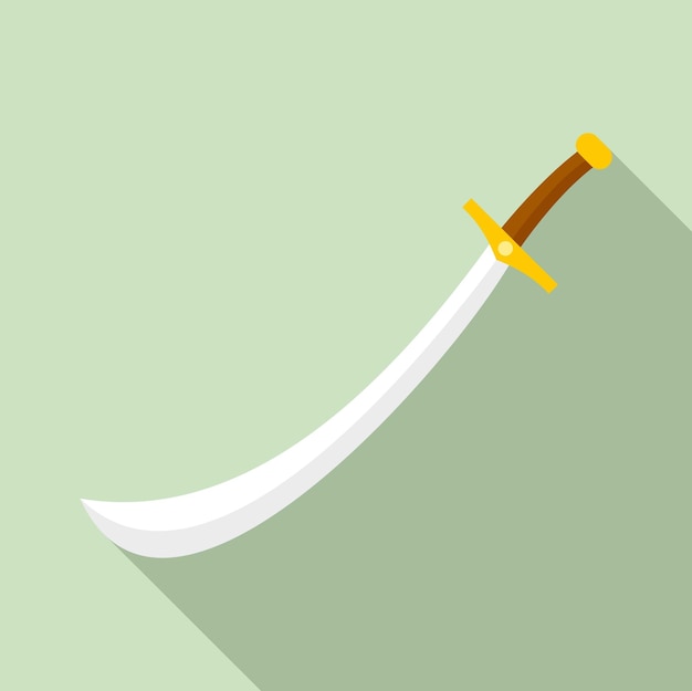 Turkish sword icon flat illustration of turkish sword vector icon for web design