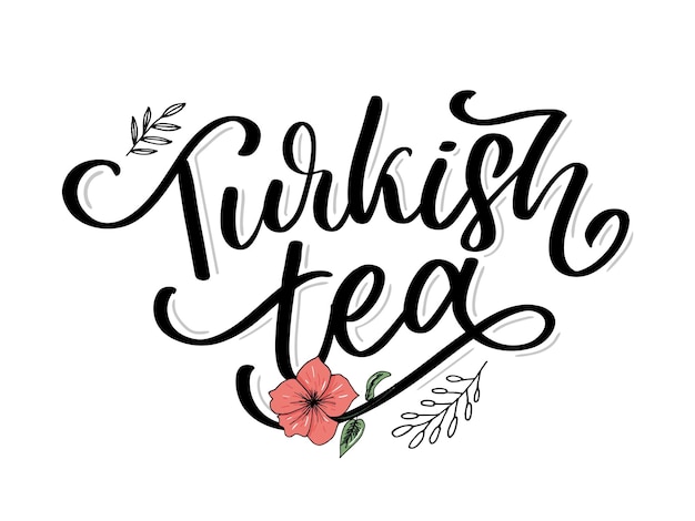Tradizioni turche degli elementi decorativi dell'ora del tè della cerimonia del tè per la tua illustrazione vettoriale di design