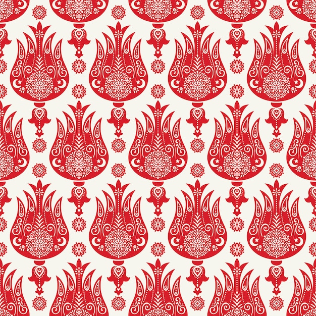 Turkish tulip seamless pattern