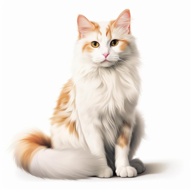 Premium Vector | Turkish van kitten cat