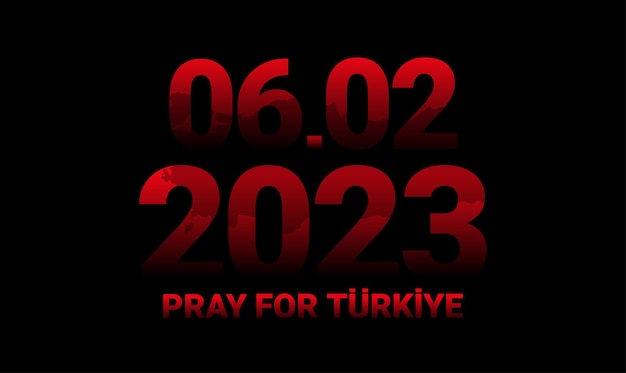 2023 年 2 月 6 日のトルキエ地震。トルコのために祈ります。 7.8点。ベクター