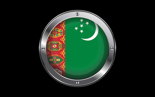 Vector turkmenistan flag in 3d vector